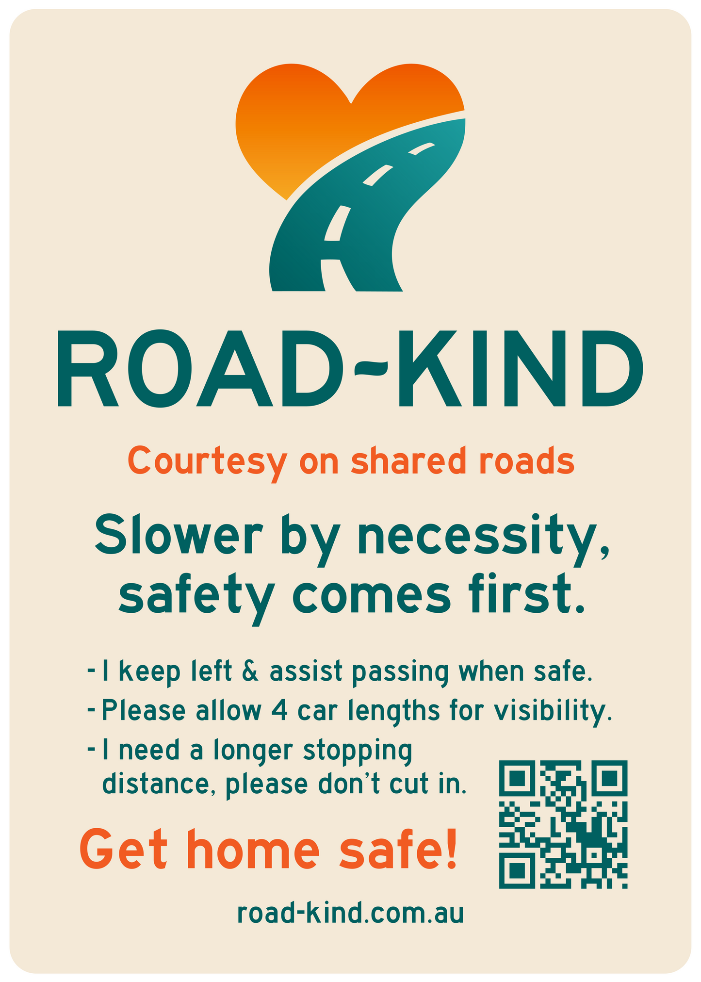Road-kind sign - courtesy on shared roads awareness