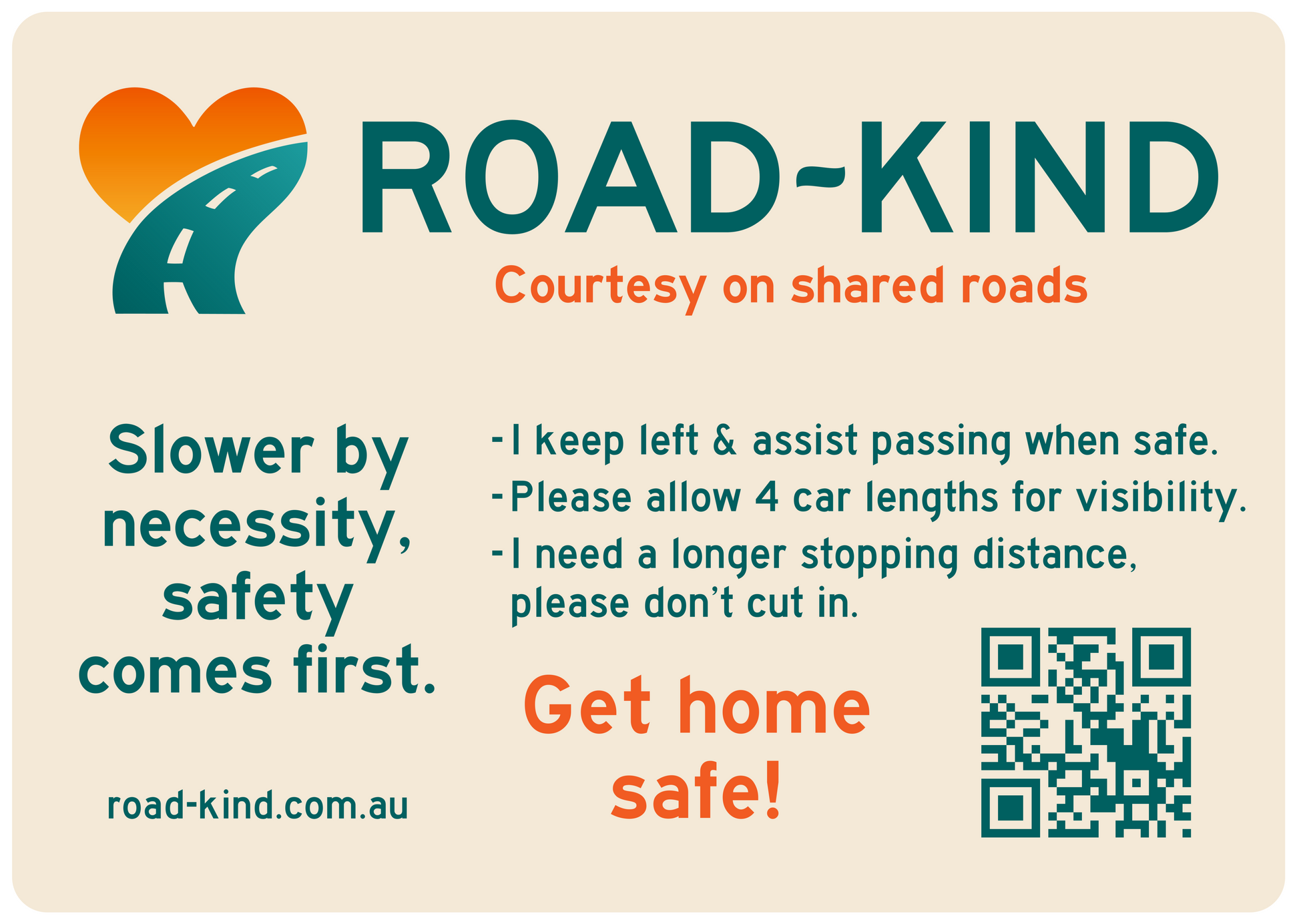 Road-kind sign - courtesy on shared roads awareness